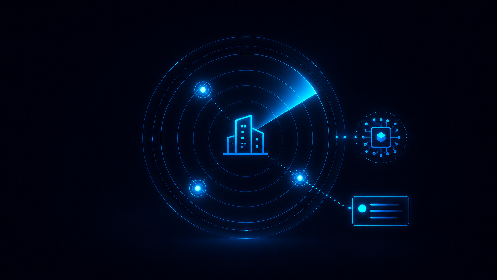 Ilustração representando diagnóstico empresarial apoiado por inteligência artificial.